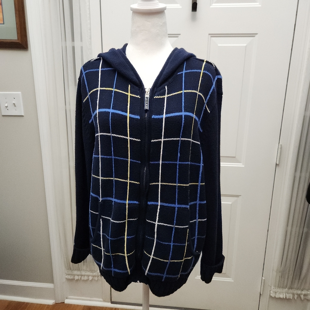 Liz Claiborne Hooded Zip Sweater Size Large